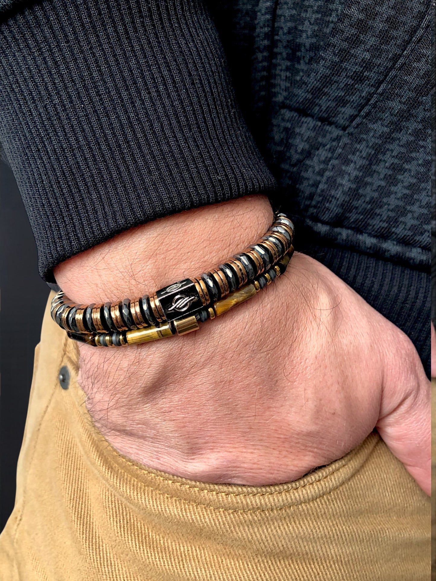 The Imperial - Tiger Eye and Hematite Bracelet for Men
