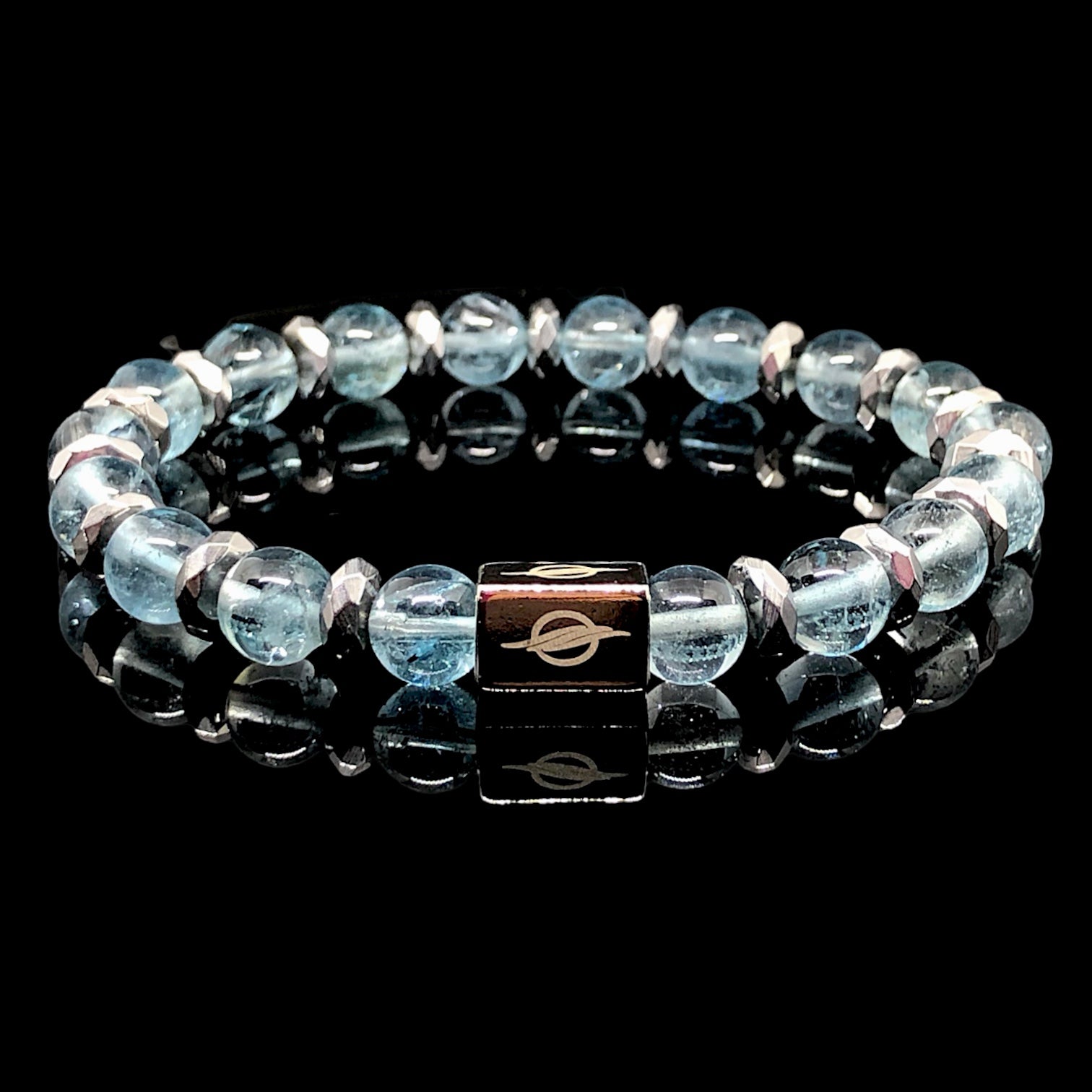 The ATLANTIS Blue Topaz Men's Beaded Bracelet