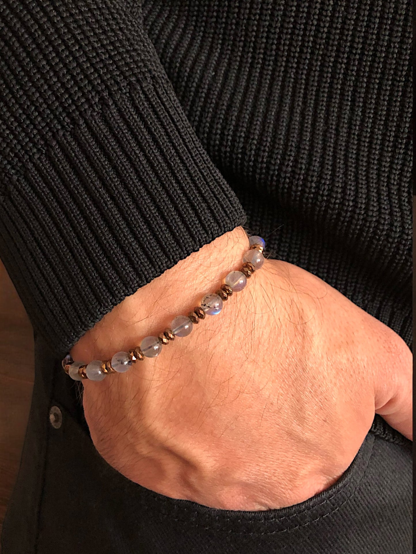 The ORION - Labradorite and Bronze Hematite Men’s Bracelet