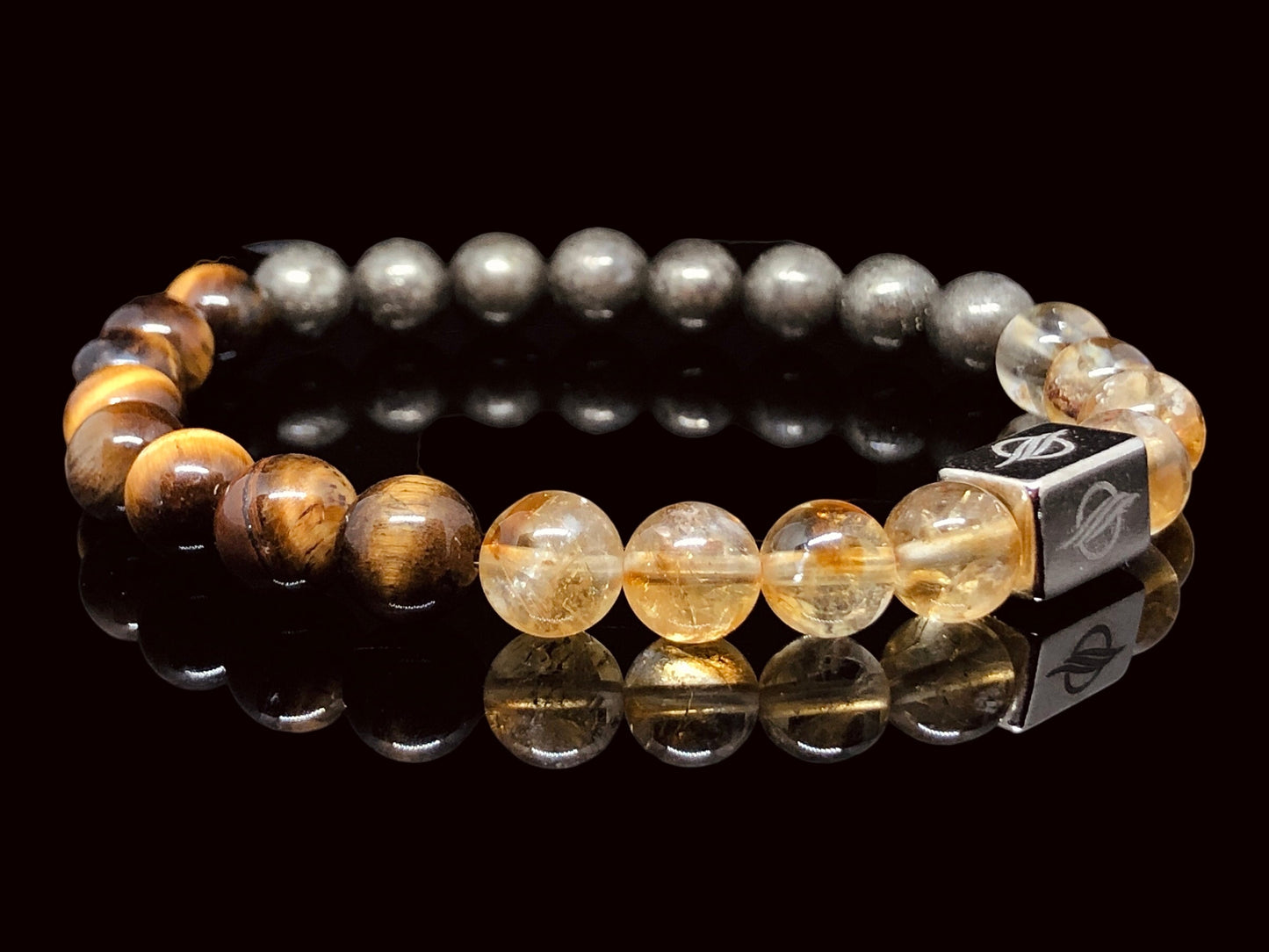 The POWER 3 - Citrine, Pyrite and Tiger Eye Men’s Bracelet