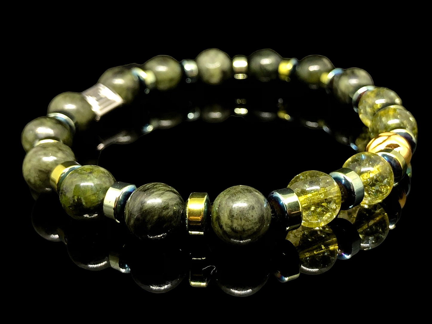 The Clover Leaf - Green Jade and Peridot Men’s Bracelet