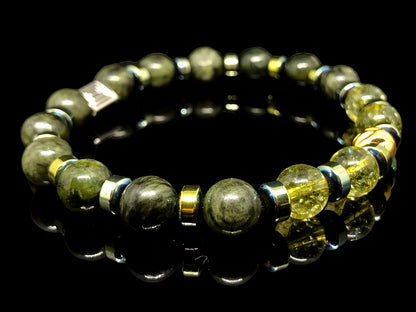 The Clover Leaf - Green Jade and Peridot Men’s Bracelet