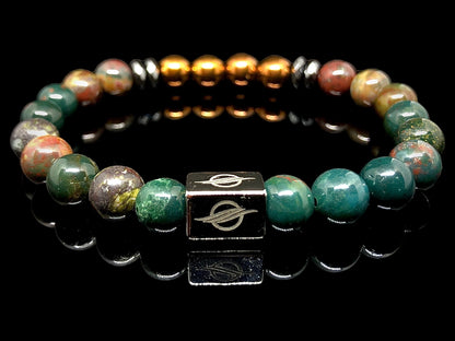 The Regal - Bloodstone and Bronze Hematite Men’s Bracelet