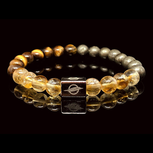 The POWER 3 - Citrine, Pyrite and Tiger Eye Men’s Bracelet