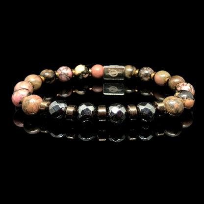 The Astral - Rhodonite and Hematite Men’s Bracelet