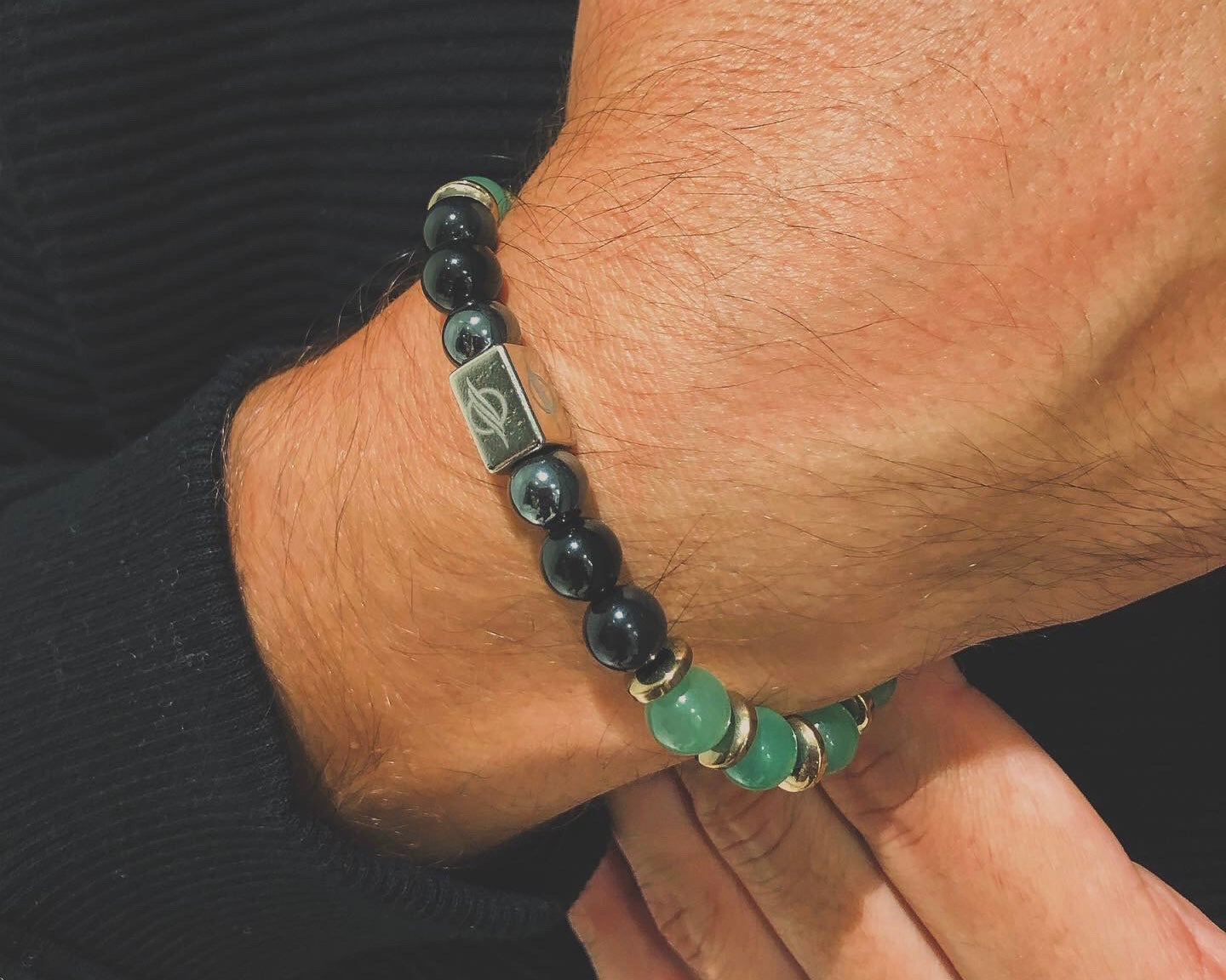 The Zion - Aventurine and Black Onyx Men’s Bracelet