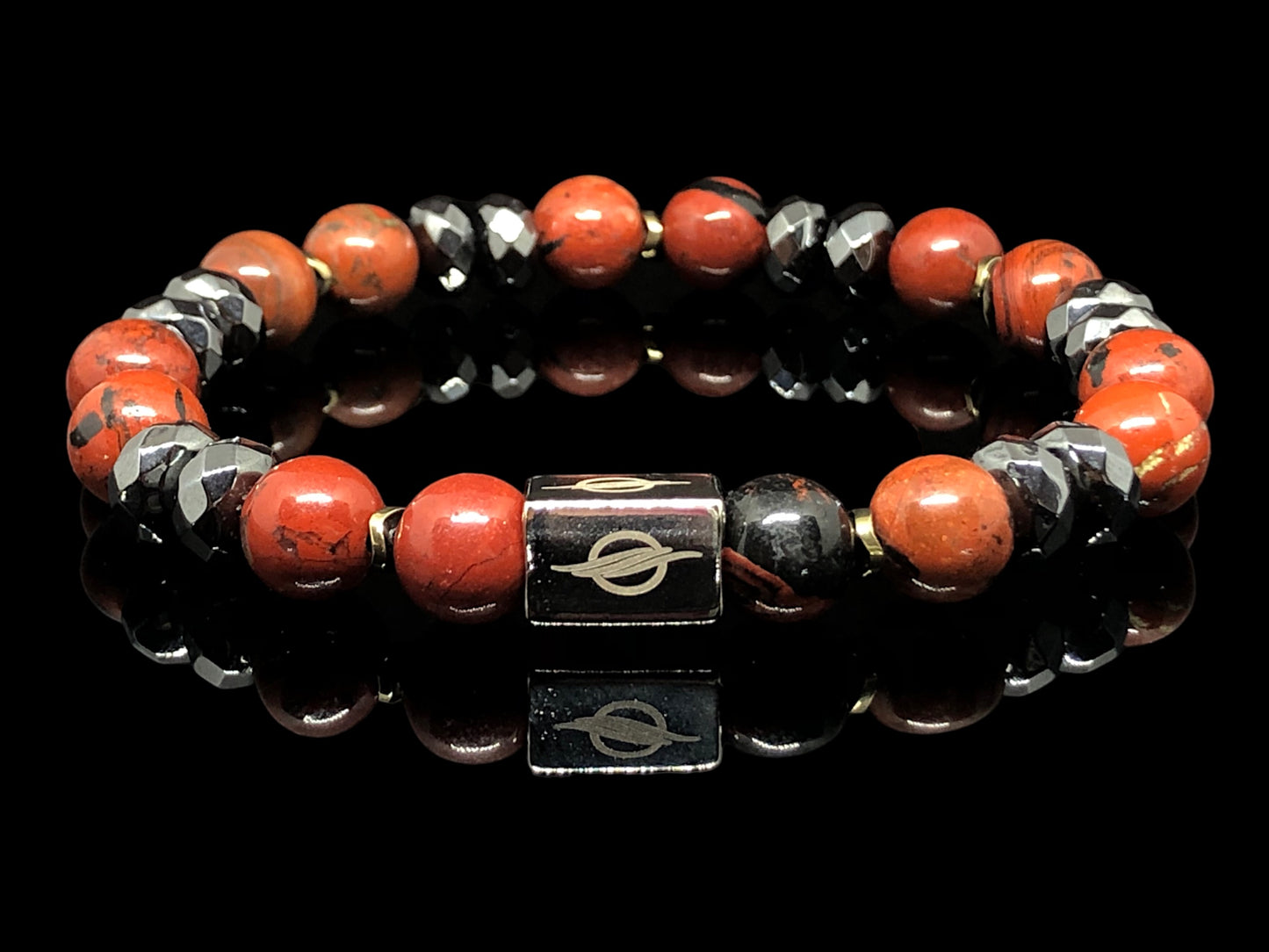 The DRAGON - Red Jasper and Hematite Men’s Bracelet