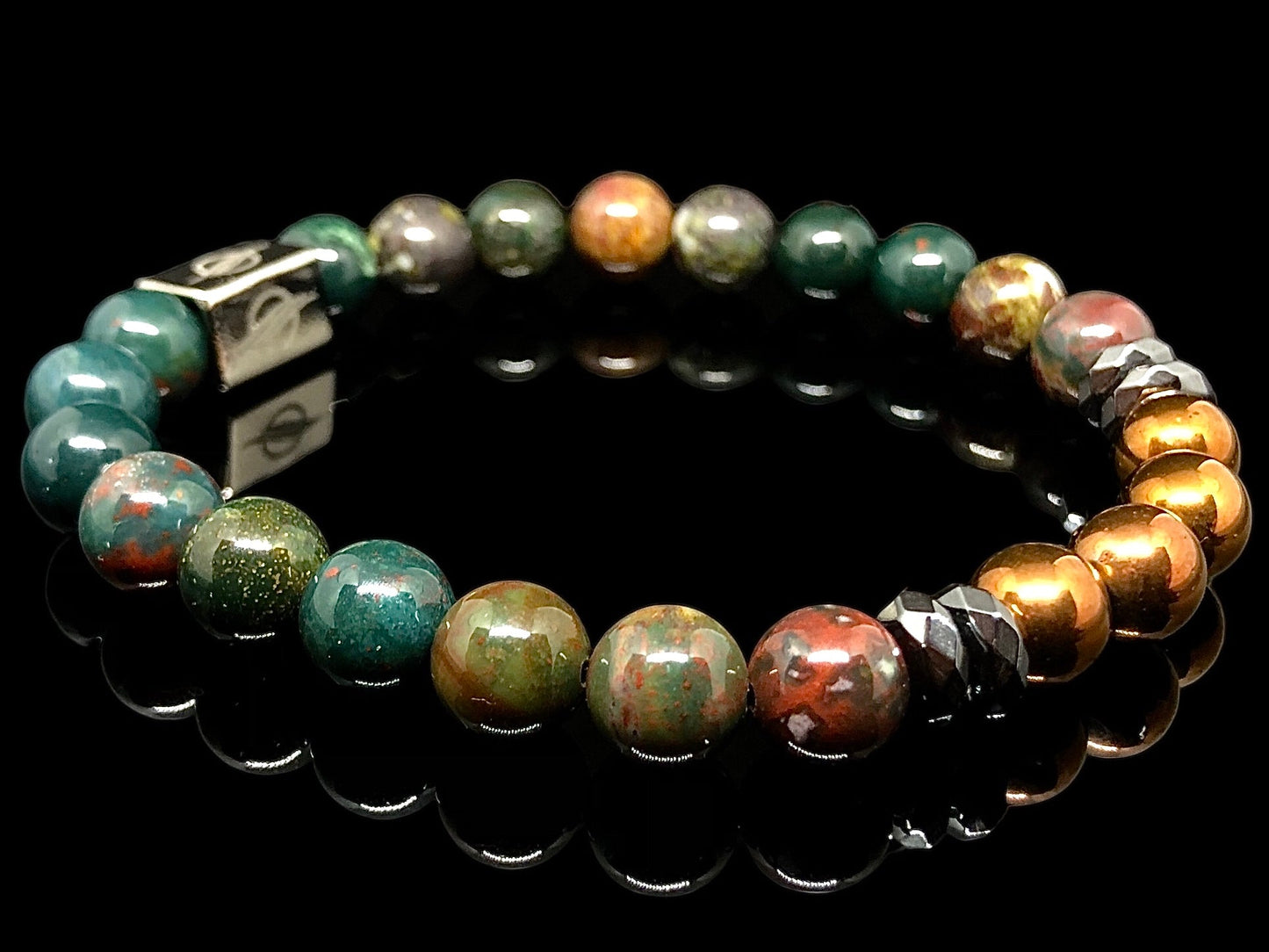 The Regal - Bloodstone and Bronze Hematite Men’s Bracelet