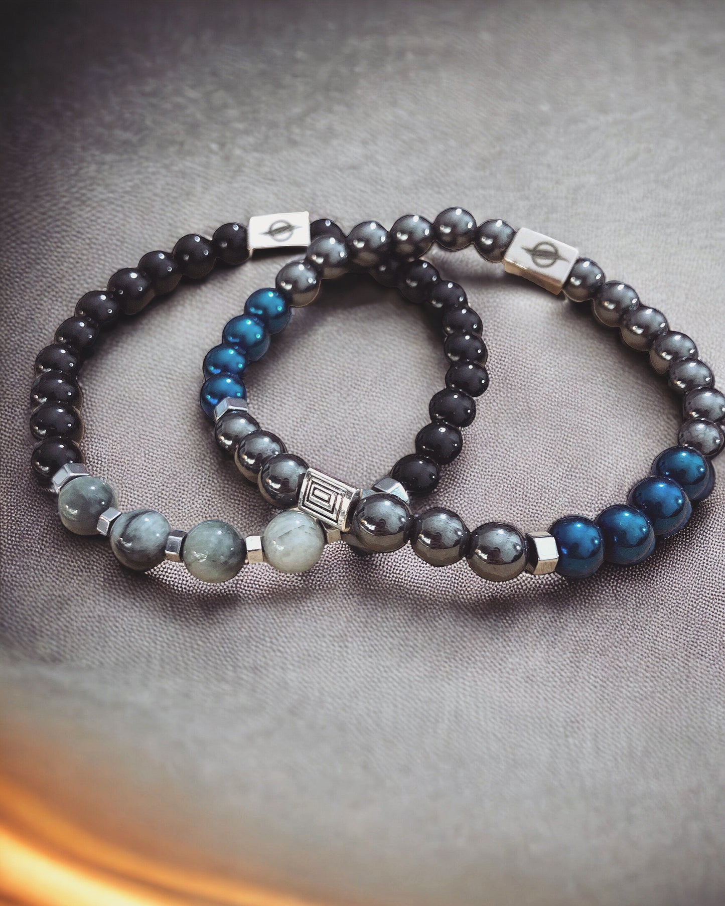 THE LUCAS - Eagle Eye, Black Onyx and Hematite Set Men’s Bracelet