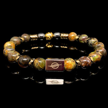 The PHOENIX - Green Opal and Hematite Men’s Bracelet