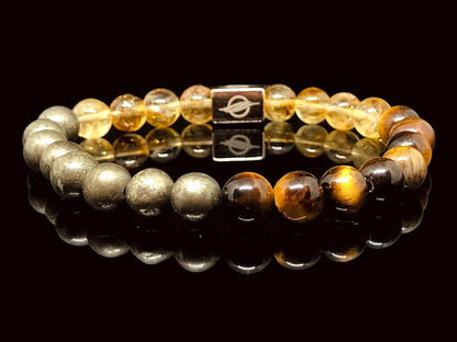 The POWER 3 - Citrine, Pyrite and Tiger Eye Men’s Bracelet