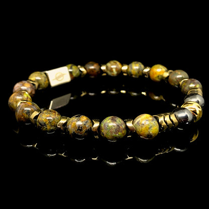 The PHOENIX - Green Opal and Hematite Men’s Bracelet