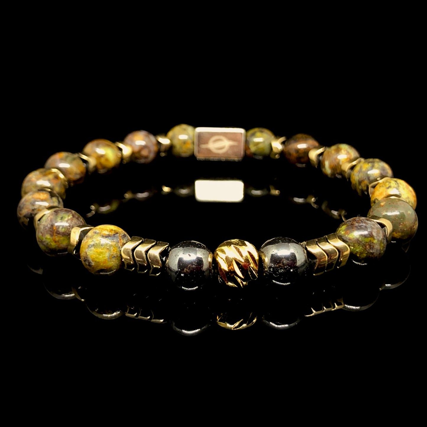 The PHOENIX - Green Opal and Hematite Men’s Bracelet