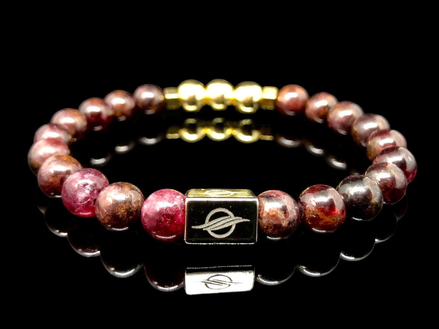 The Gallant - Garnet and Gold Hematite Men’s Bracelet