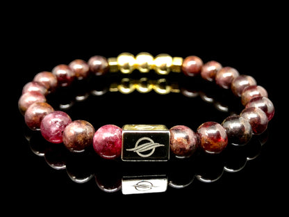 The Gallant - Garnet ve Gold Hematit Erkek Bileklik