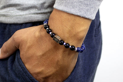 The Noble Man - Lapis Lazuli and Black Onyx Men’s Bracalet