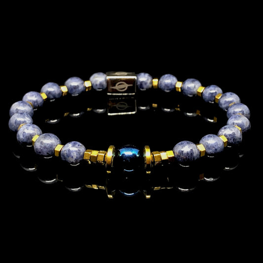 The NORTH - Blue Sapphire Men's Beaded Bracelet