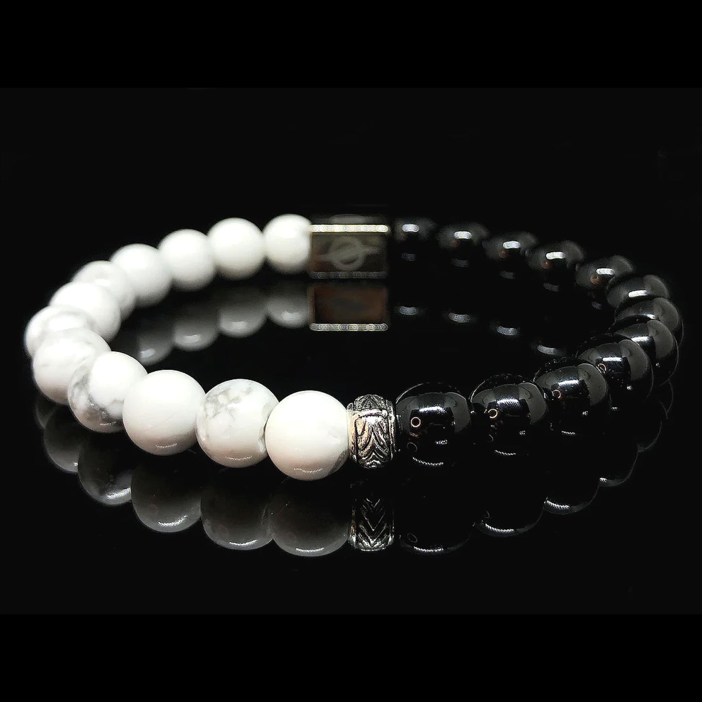 The Balance - Howlite and Black Onyx Men’s Bracelet