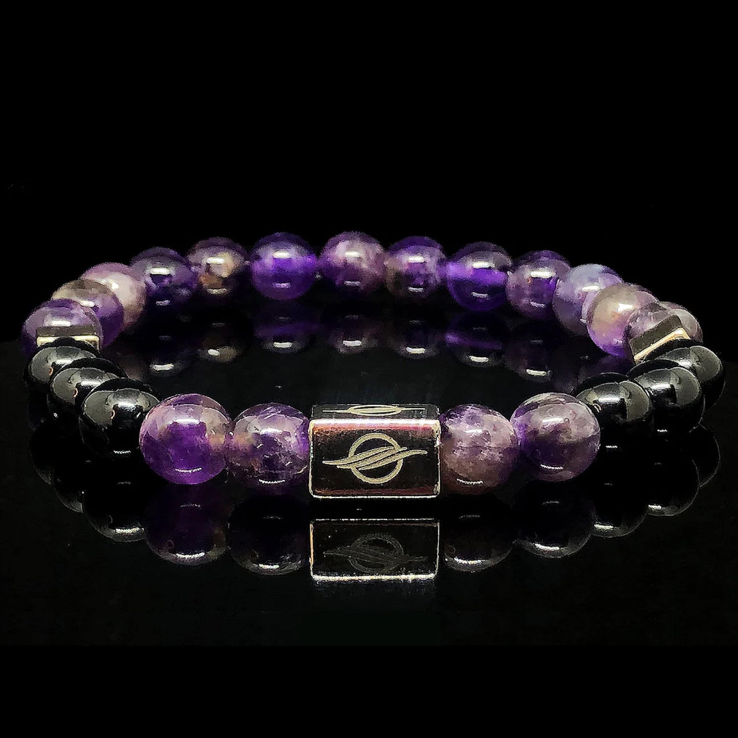 The Majestic - Amethyst and Black Onyx Men’s Bracelet