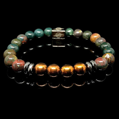 The Regal - Bloodstone and Bronze Hematite Men’s Bracelet