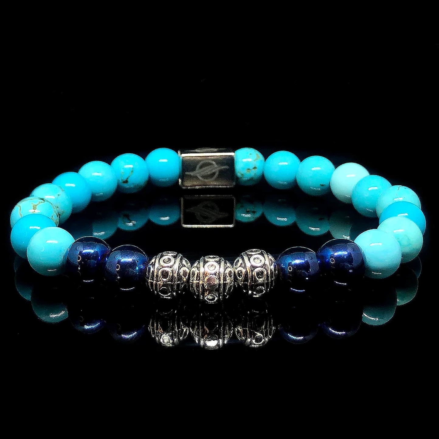 The Humble - Turquoise and Blue Hematite Men’s Bracelet