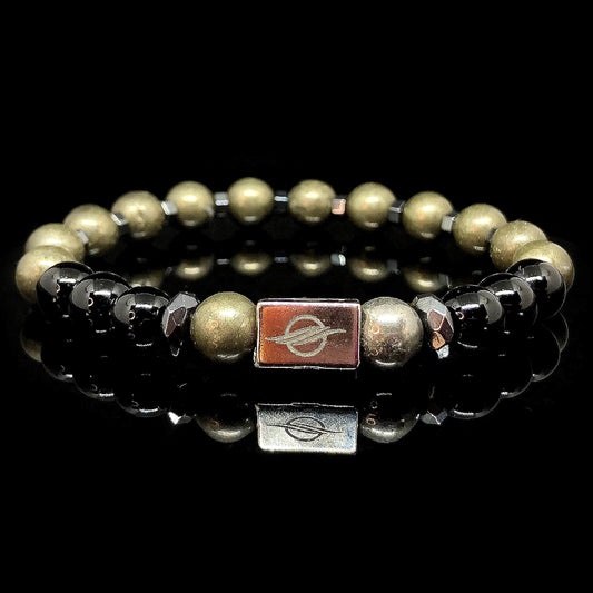 The Prestige - Pyrite and Black Onyx Men’s Bracelet