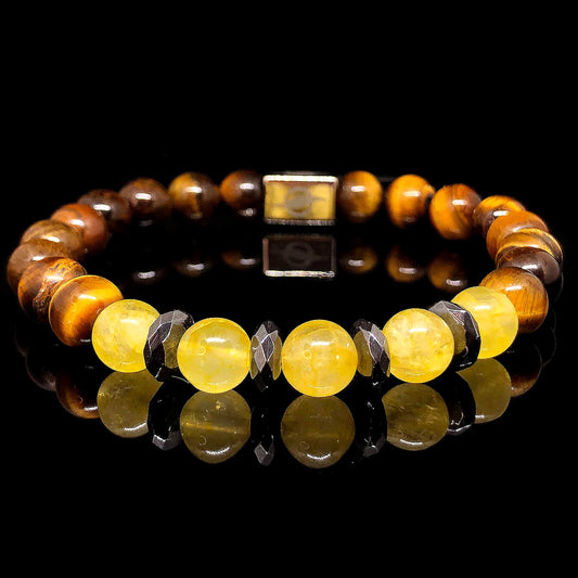 The Gentleman - Tiger Eye and Citrine Men’s Bracelet