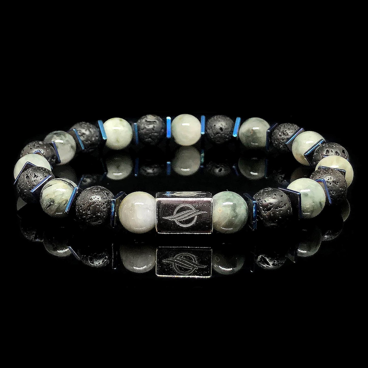 The Dignified - Lava Stone and Eagle Eye Men’s Bracelet