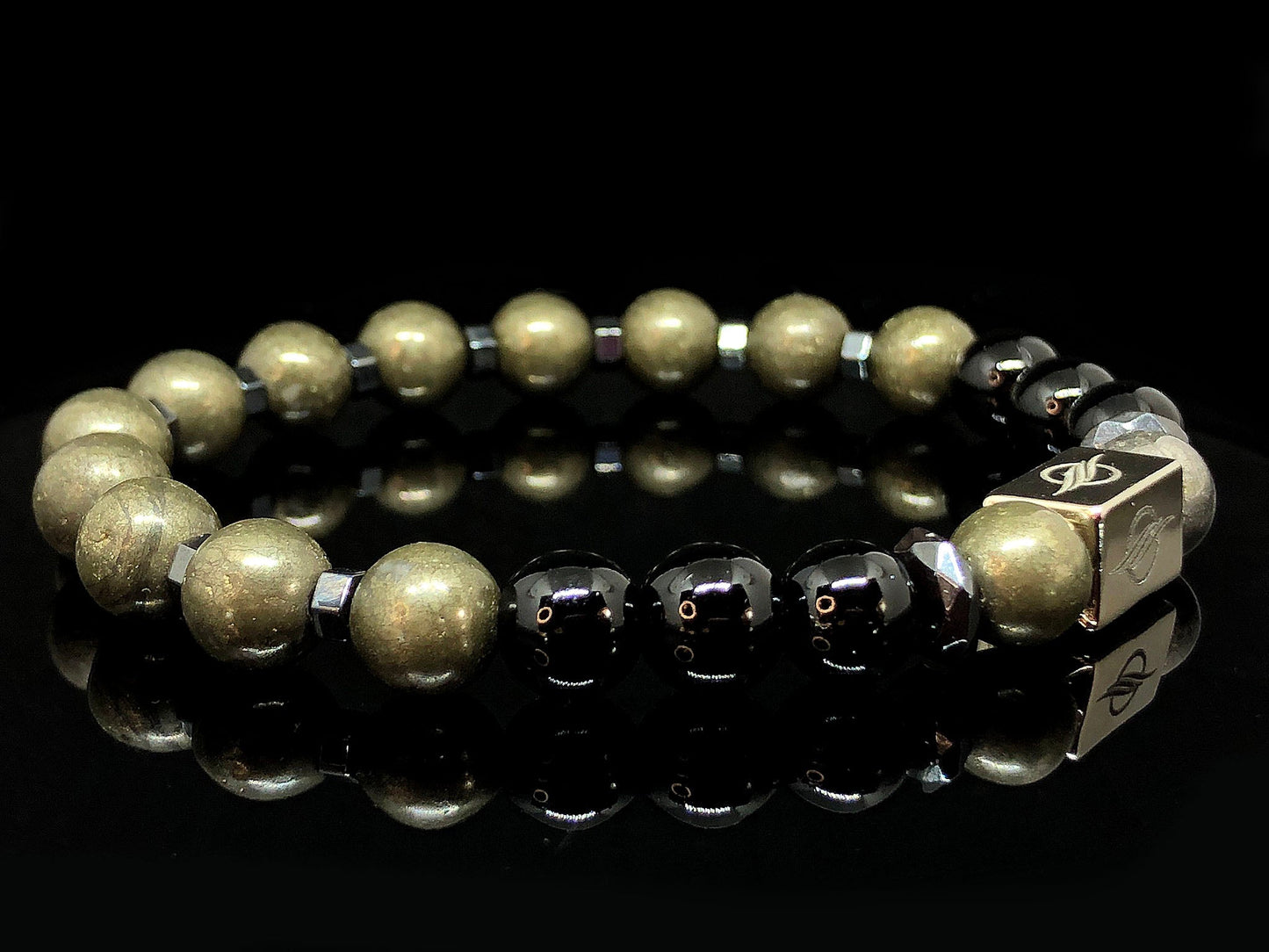 The Prestige - Pyrite and Black Onyx Men’s Bracelet