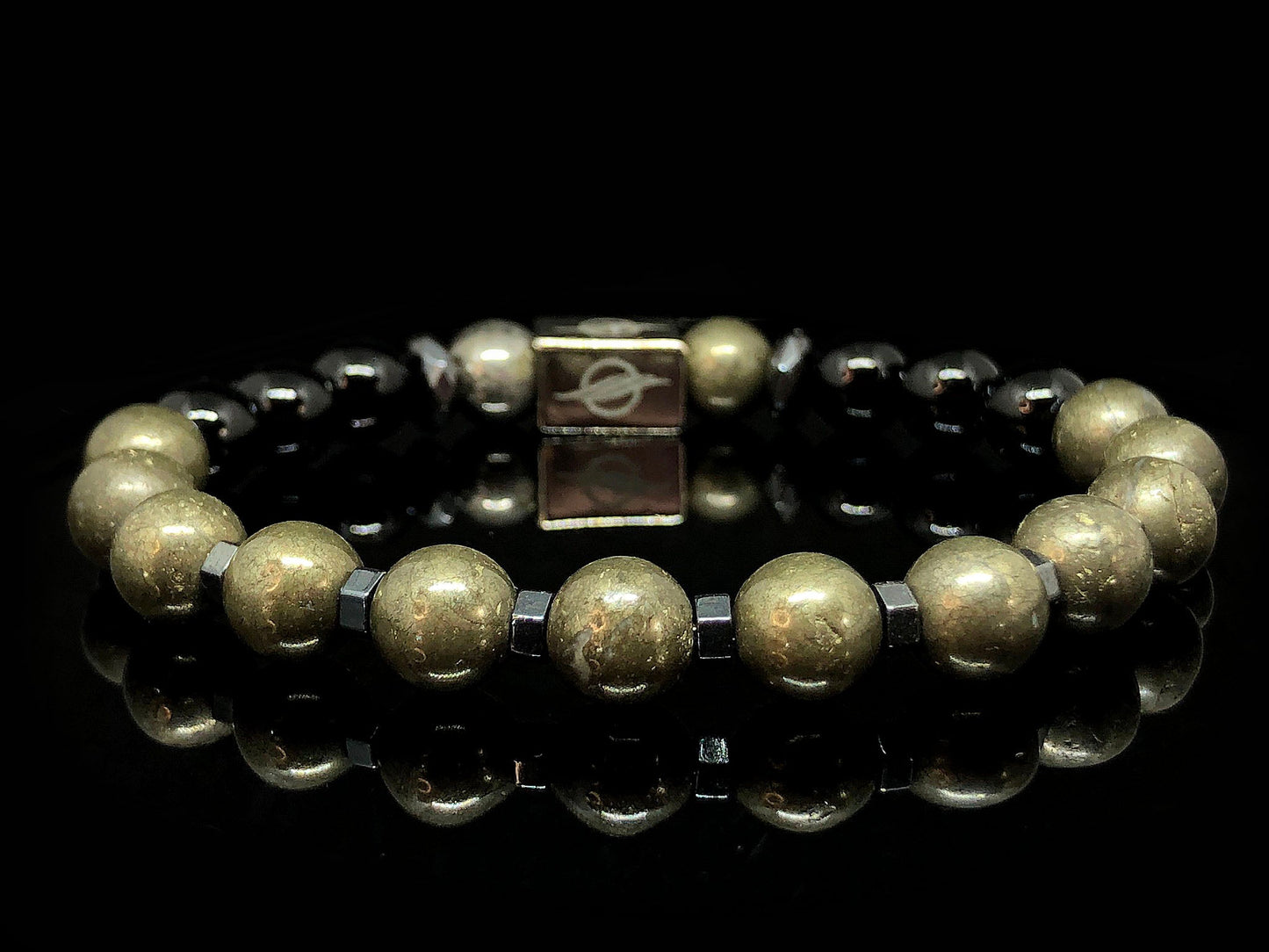 The Prestige - Pyrite and Black Onyx Men’s Bracelet