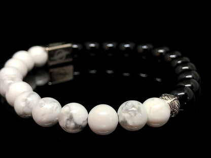 The Balance - Howlite and Black Onyx Men’s Bracelet