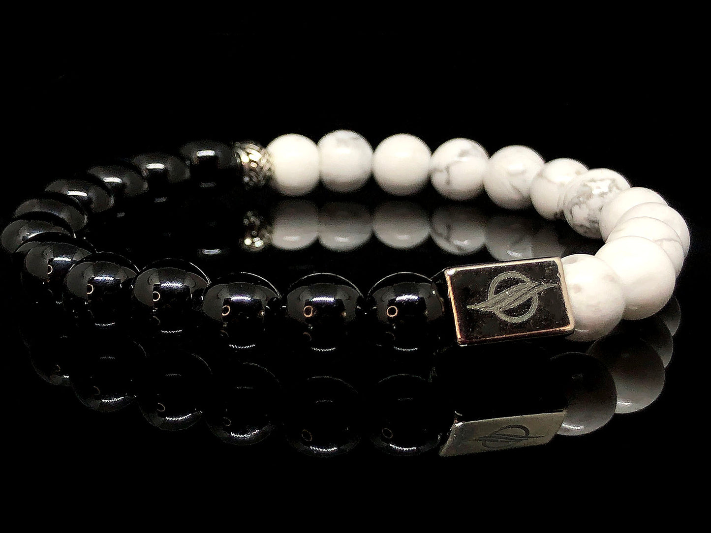 The Balance - Howlite and Black Onyx Men’s Bracelet