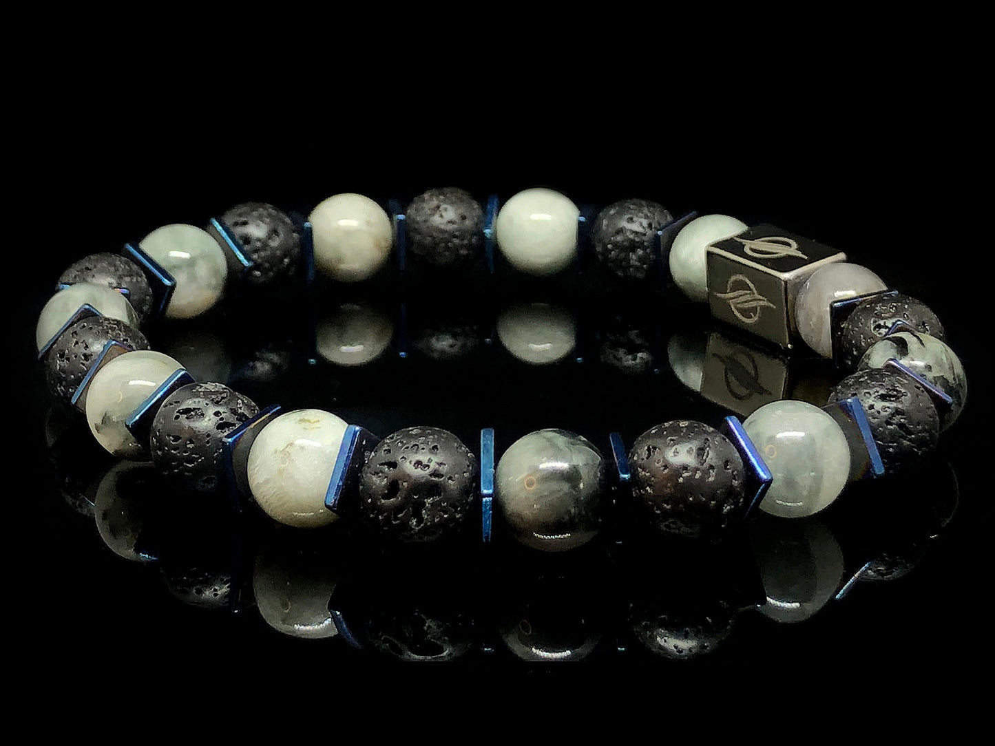 The Dignified - Lava Stone and Eagle Eye Men’s Bracelet