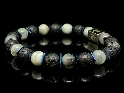 The Dignified - Lava Stone and Eagle Eye Men’s Bracelet