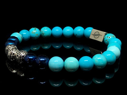 The Humble - Turquoise and Blue Hematite Men’s Bracelet