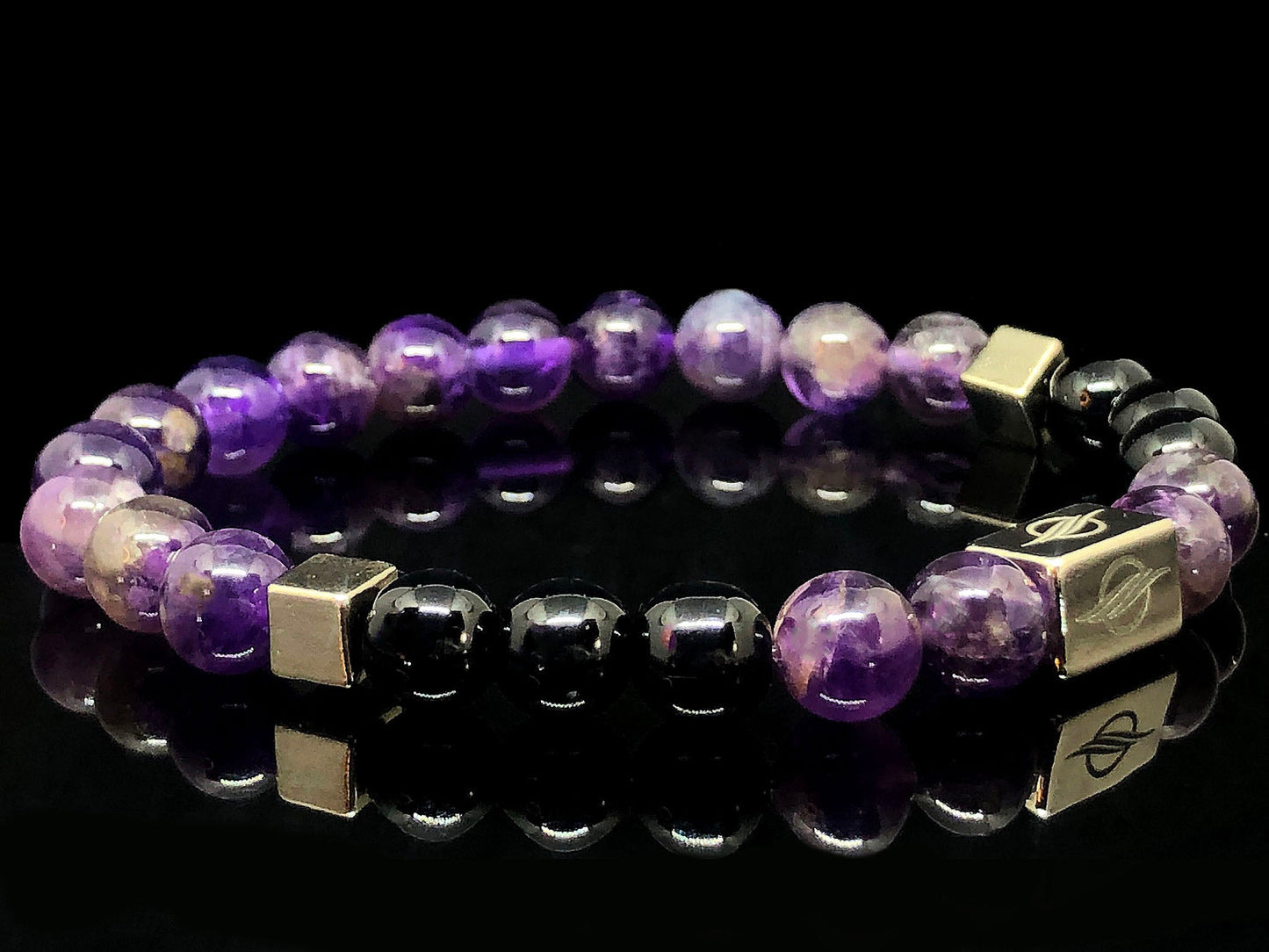 The Majestic - Amethyst and Black Onyx Men’s Bracelet