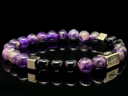 The Majestic - Amethyst and Black Onyx Men’s Bracelet