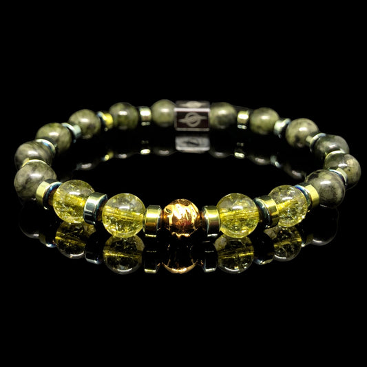 The Clover Leaf - Green Jade and Peridot Men’s Bracelet