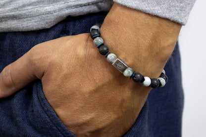 The Dignified - Lava Stone and Eagle Eye Men’s Bracelet