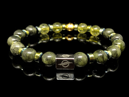 The Clover Leaf - Green Jade and Peridot Men’s Bracelet