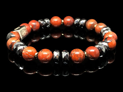 The DRAGON - Red Jasper and Hematite Men’s Bracelet