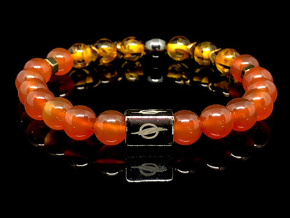 The Sun - Carnelian and Amber Men’s Bracelet