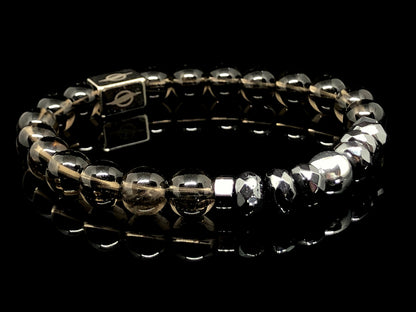 The MONARCH - Smokey Quartz and Facet Hematite Men’s Bracelet