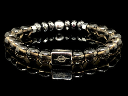 The MONARCH - Smokey Quartz and Facet Hematite Men’s Bracelet