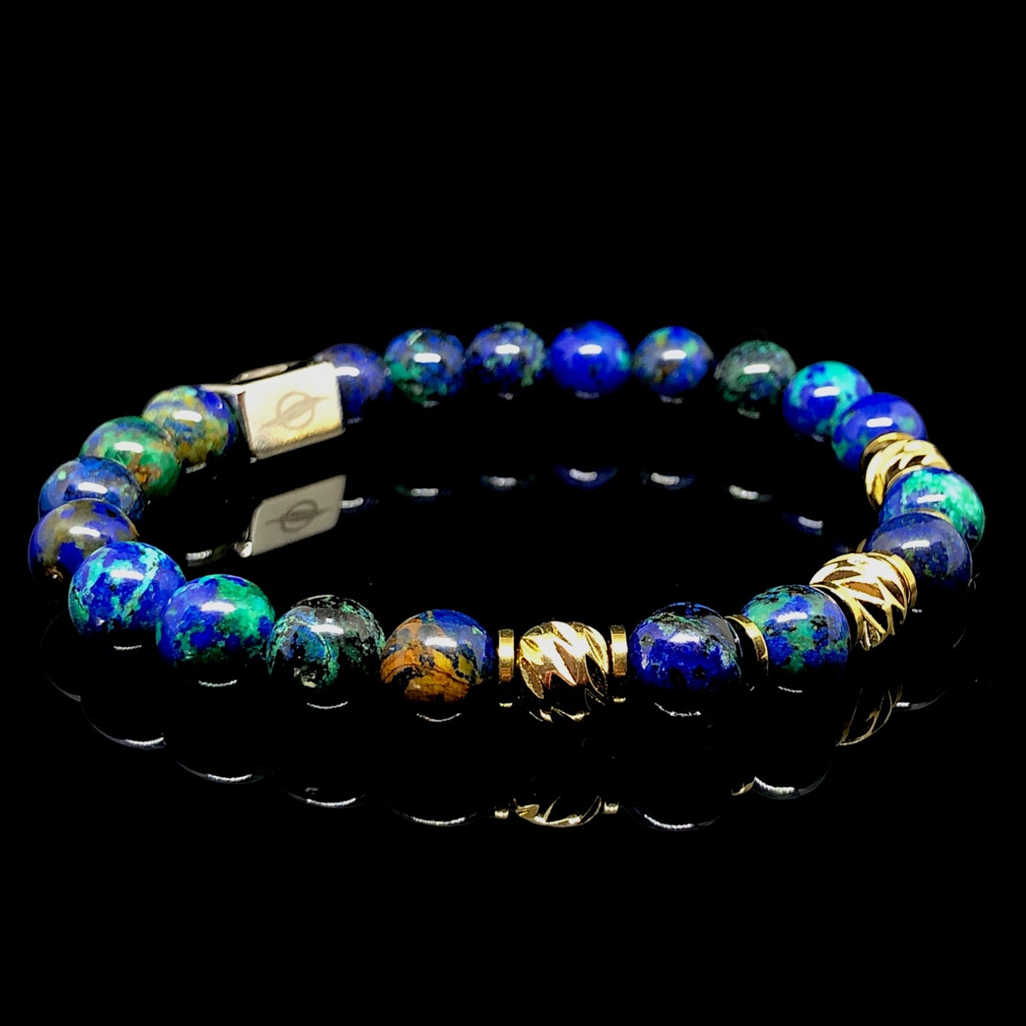 The AURORA - Azurite Men's Beaded Bracelet