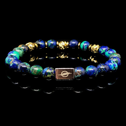 The AURORA - Azurite Men's Beaded Bracelet