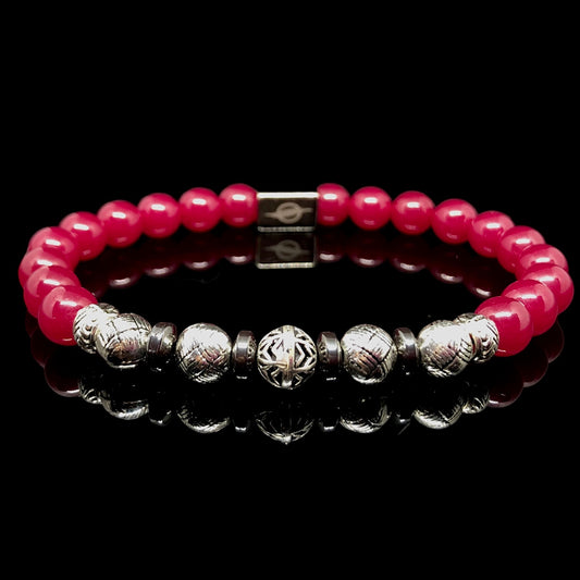 The KING - 5A Ruby with 925 Sterling Silver Men's Bracelet