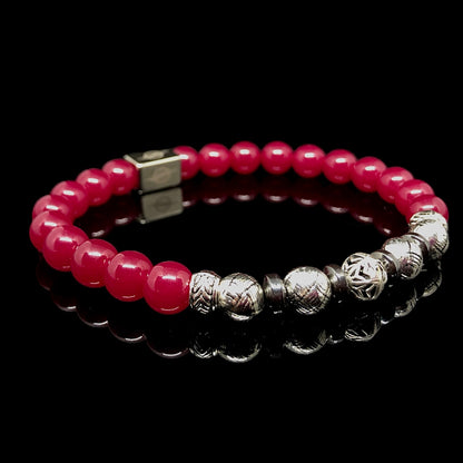 The KING - 5A Ruby with 925 Sterling Silver Men's Bracelet