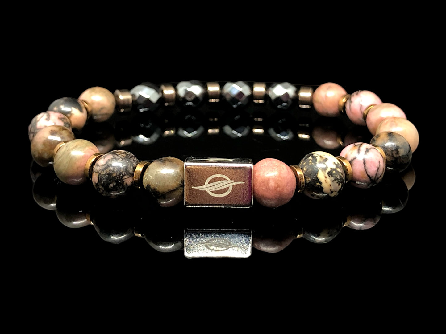 The Astral - Rhodonite and Hematite Men’s Bracelet