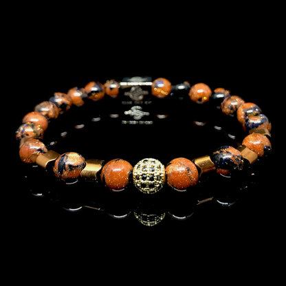 The Morgan - Murano Star Stones with Zircon Black and Gold Premium Bead